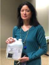 Jo Flaherty, Mobility Manager at FTSB in Kentucky, makes home grown hand sanitizers for the agency’s staff